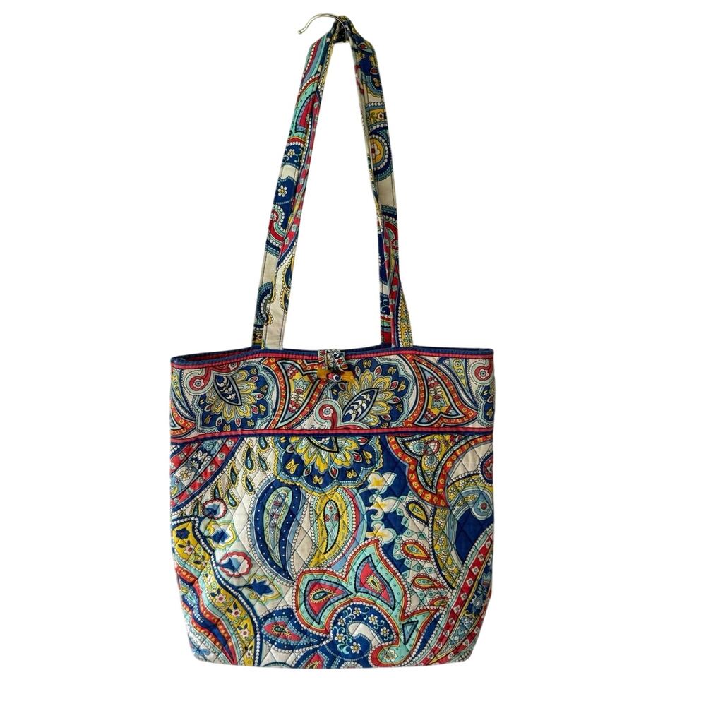 Vera Bradley Shoulder Bag Wallet Set Marina Paisley Quilted Retired Print Purse - Picture 2 of 11